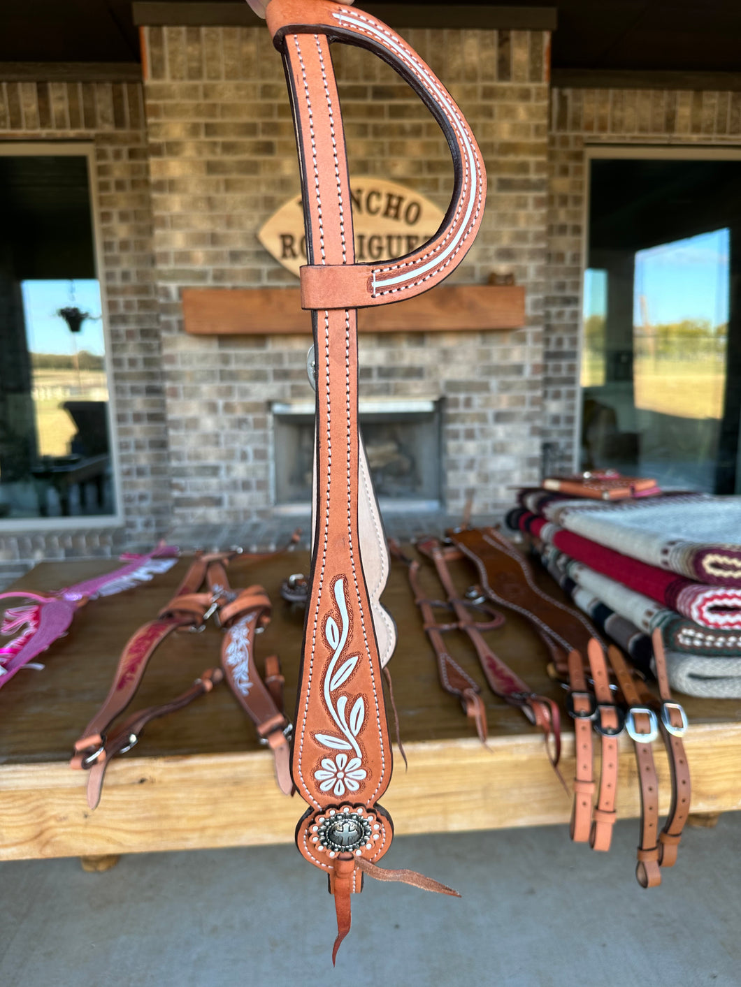 Headstall - Floral Painted