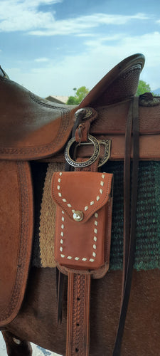 CPC72 - Brown Rough Out Cell Phone Holder - Double J Saddlery